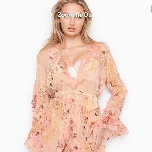 Victoria Secrets Floral ruffle robe M/L